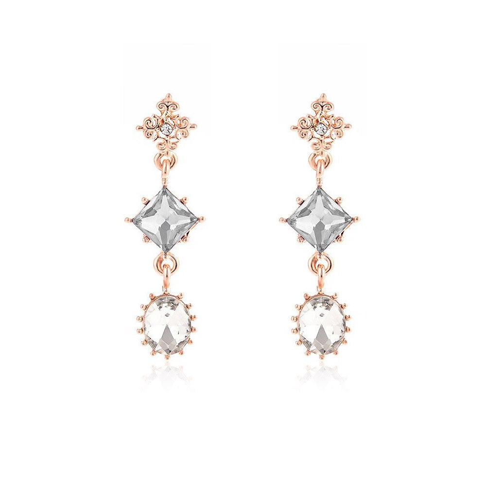 Sparkly Glass Diamond Geometric Dangle Earrings